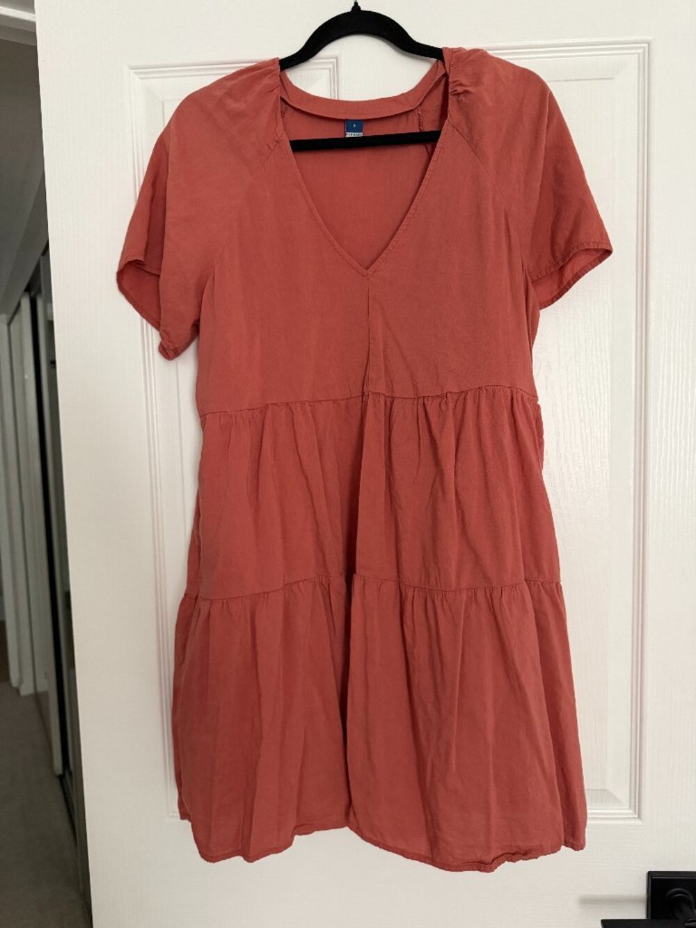 Women's Short Sleeve Tiered Midi Dress